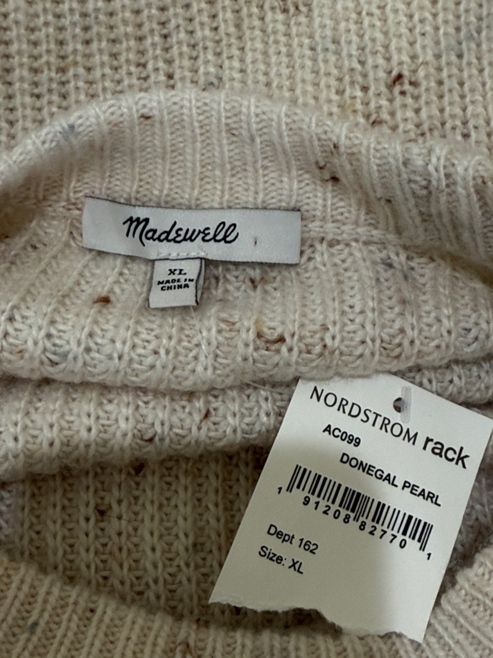 NWT Madewell Curved Hem Soft Cozy Wool Sweater Dress in Donegal Pearl Size XL - Picture 7 of 8